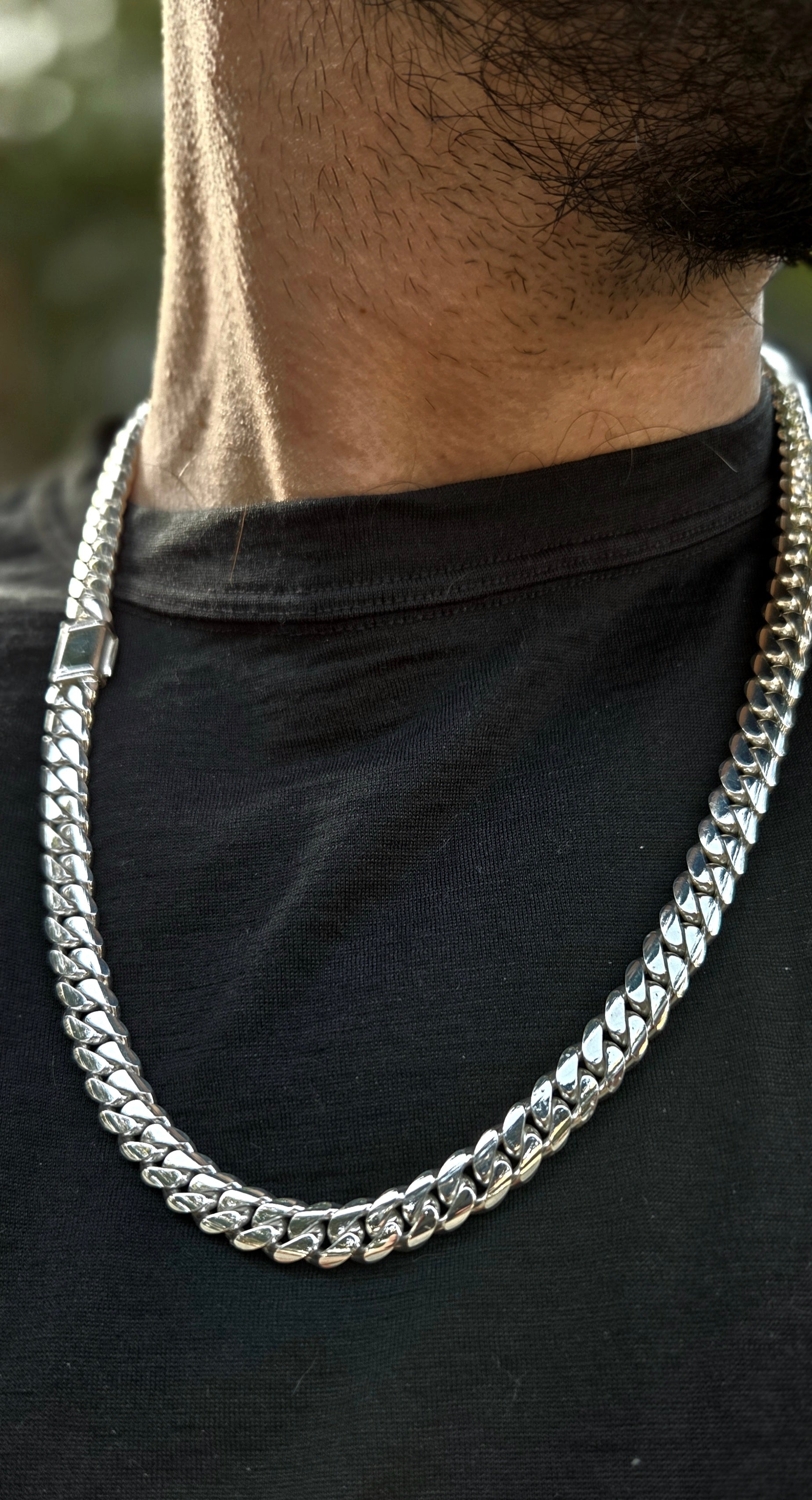 שרשרת כסף (950) קובנית 9 מ"מ רוחב