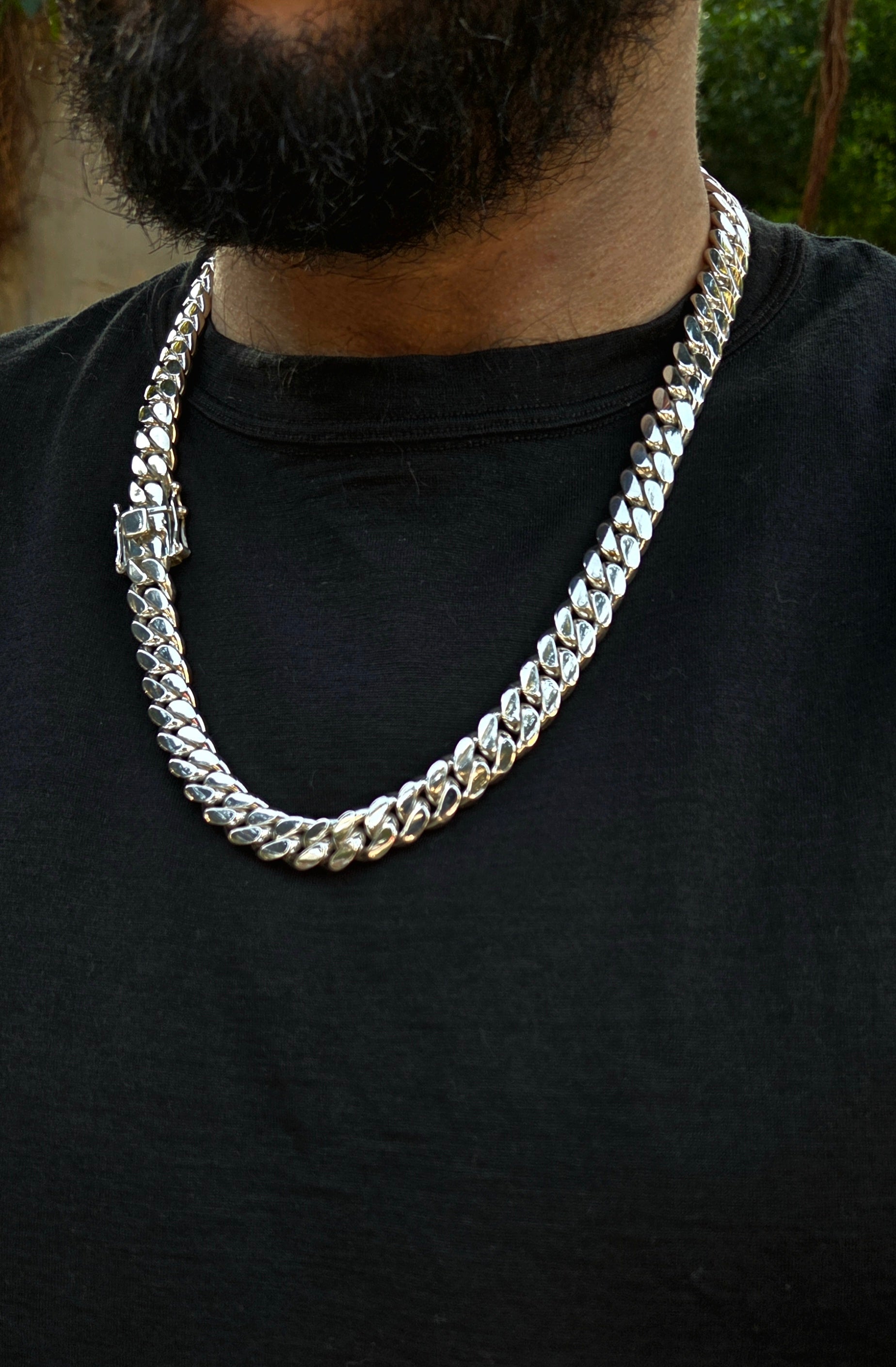 שרשרת כסף (999) קובנית 12 מ"מ רוחב