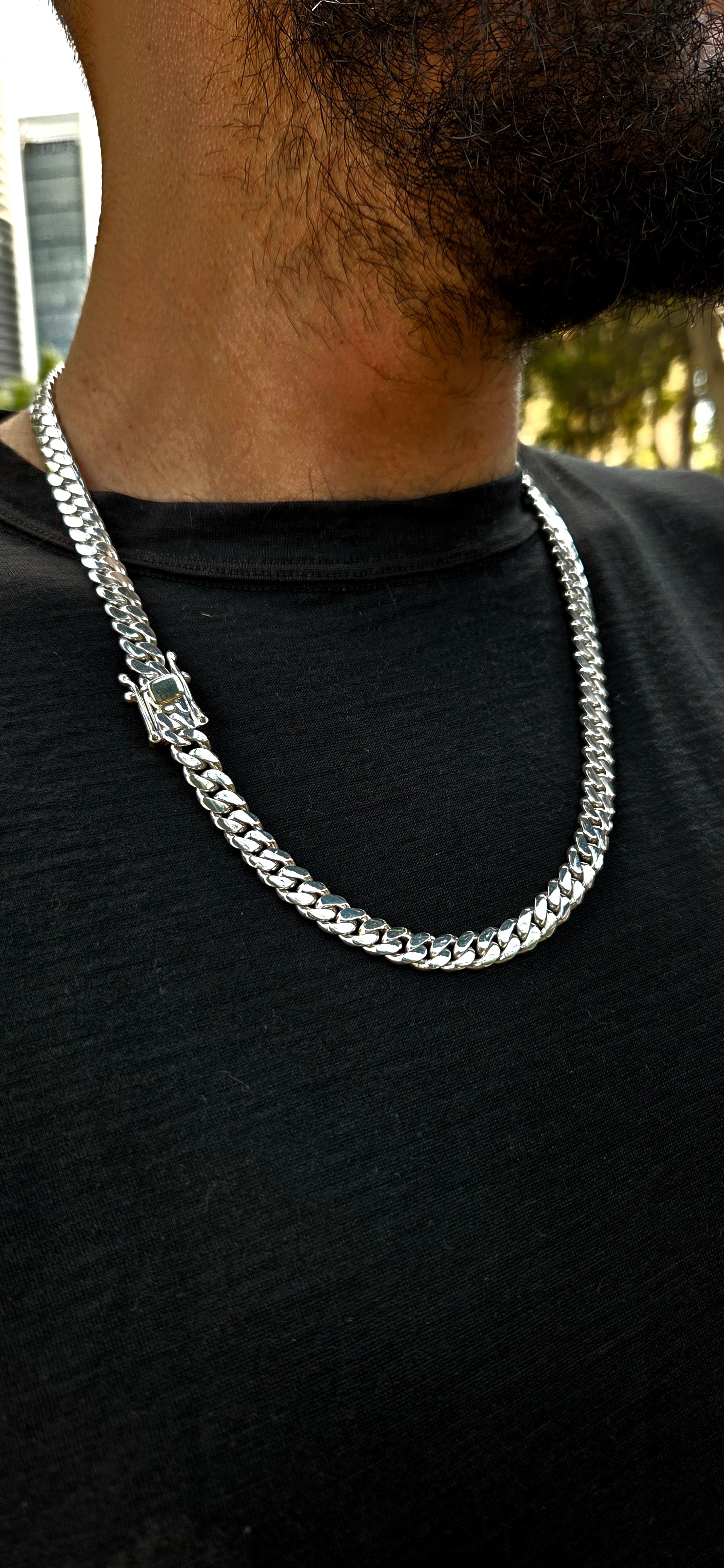 שרשרת כסף (950) קובנית 8 מ"מ רוחב