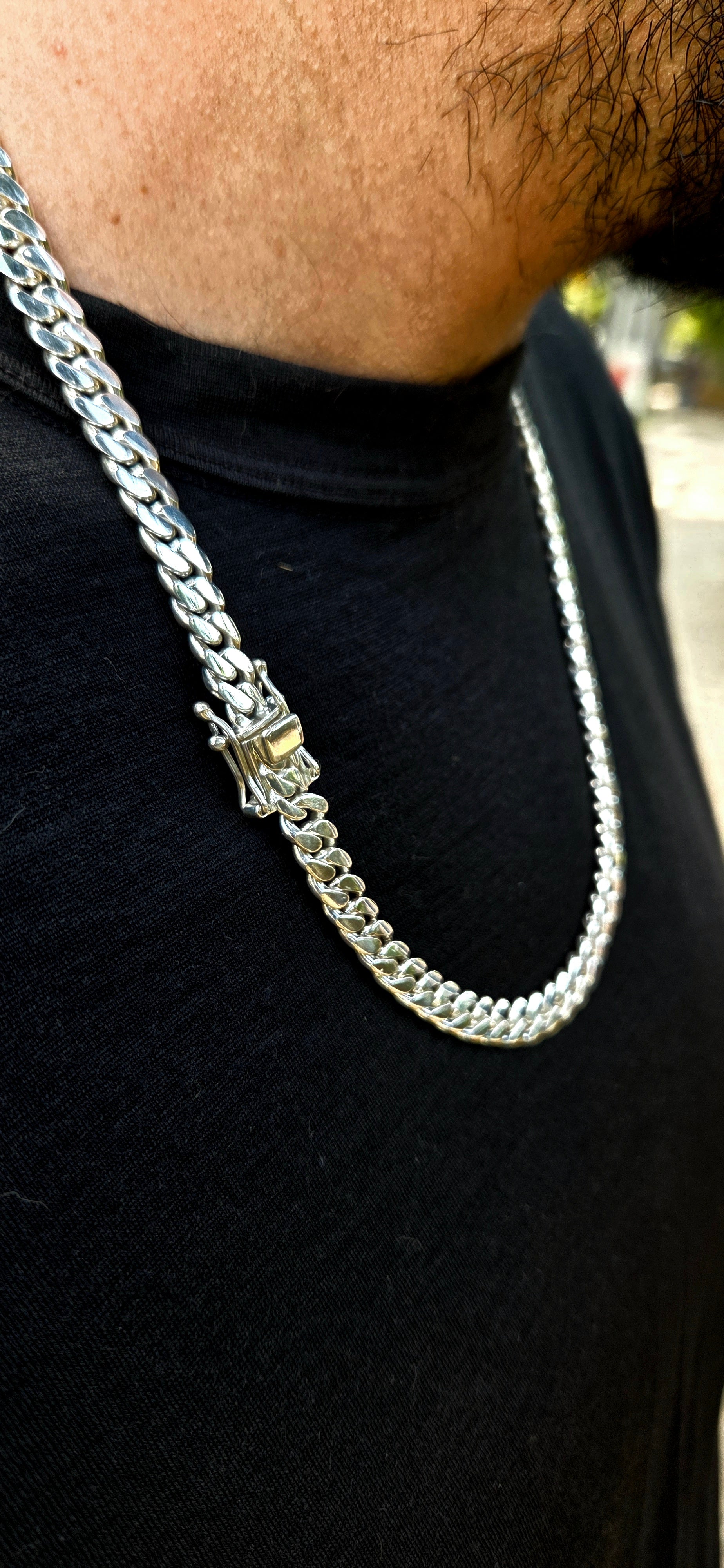 שרשרת כסף (950) קובנית 8 מ"מ רוחב