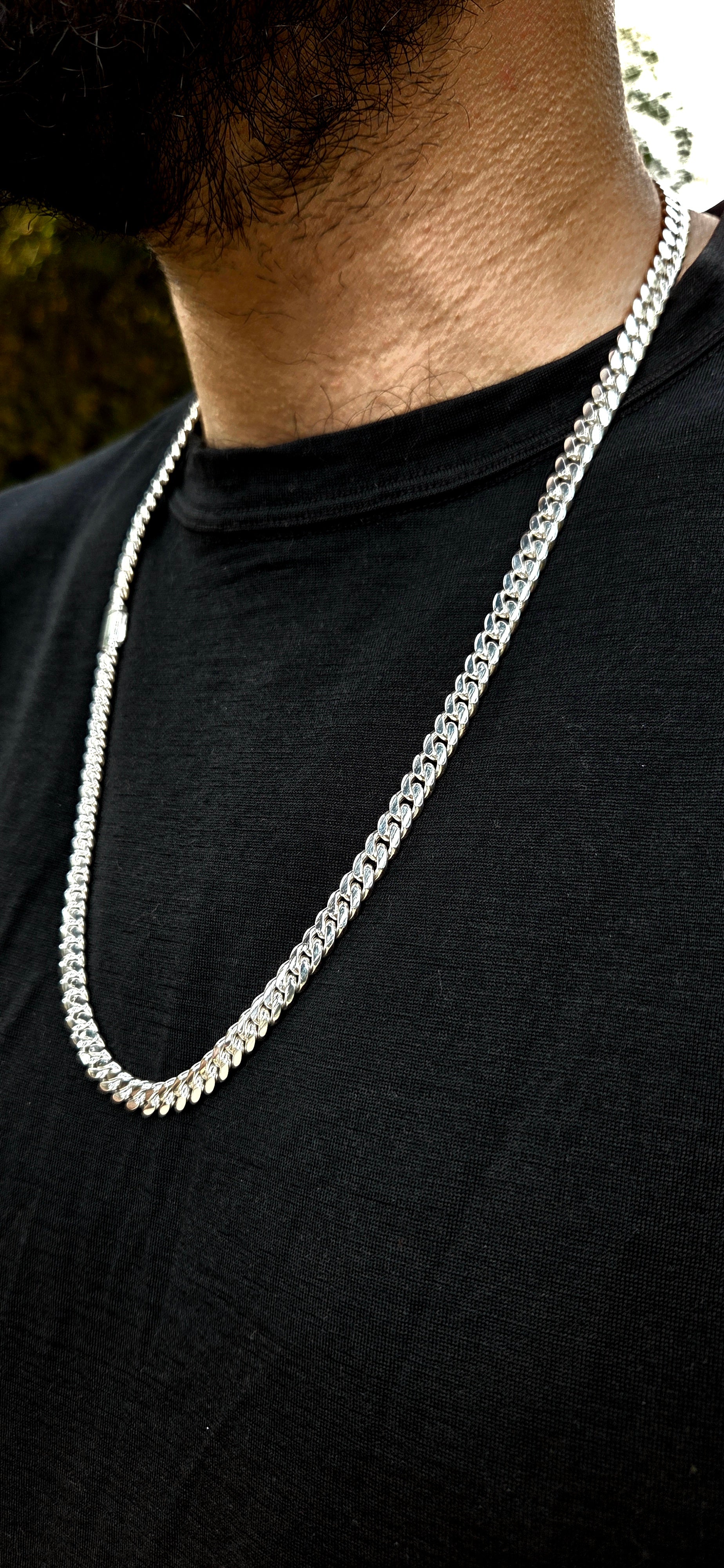 שרשרת כסף (950) קובנית 7 מ"מ רוחב